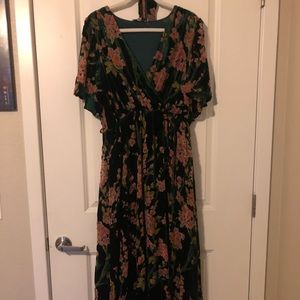 Dark Green Velvet Maxi Dress